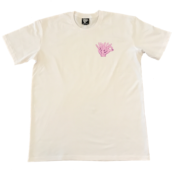 Pocket Hands T-Shirt - PINK/WHITE