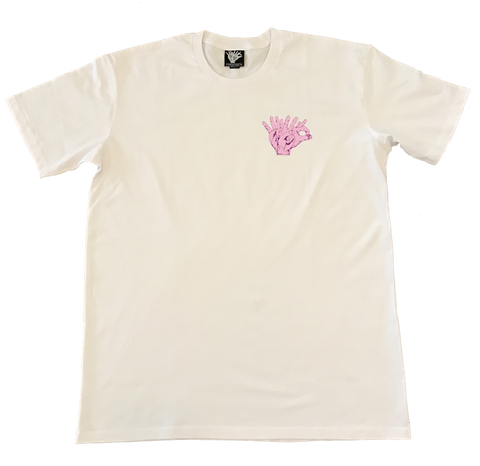 Pocket Hands T-Shirt - PINK/WHITE